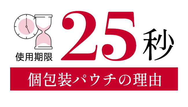 使用期限25秒 個包装パウチの理由